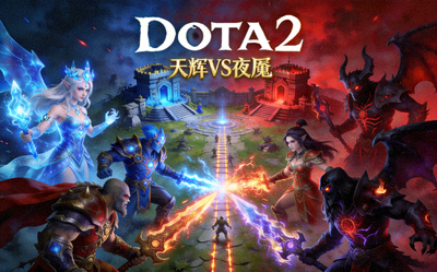 DOTA2游戏封面展示天辉夜魇双方对战